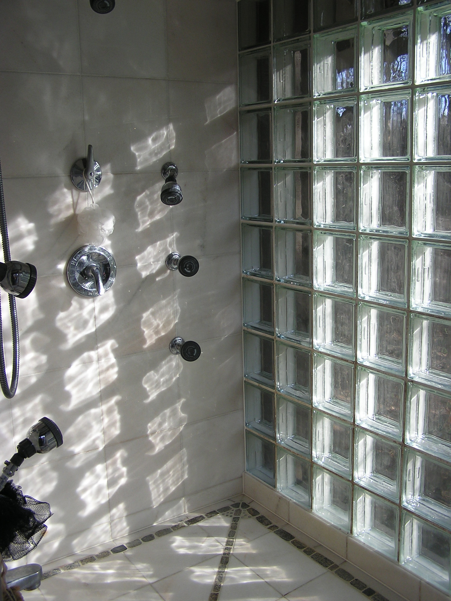 glass block shower